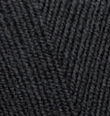 ALIZE "LANAGOLD FINE", 49% Шерсть, 51% Акрил, 100 гр, 390 м, 60 чёрный