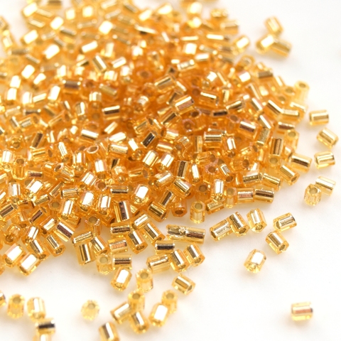 Hex15-0003 Бисер шестиугольный 15/0 /Miyuki Hexagon 15/0 Silverlined gold