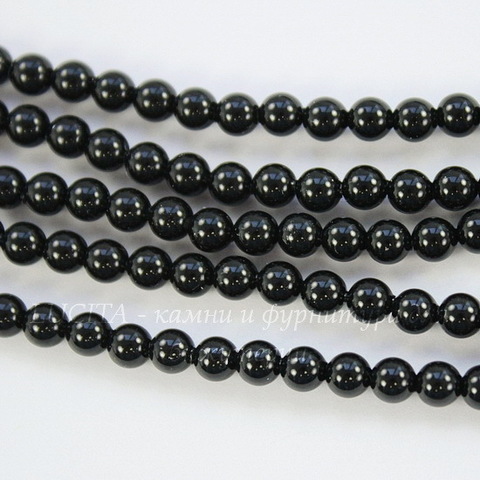 5810 Хрустальный жемчуг Сваровски Crystal Mystic Black круглый 4 мм,  10 штук