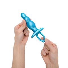 Голубая анальная пробка-елочка из силикона Bounce Plug - 14,3 см. - 