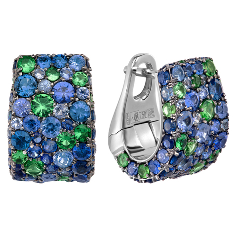 Серьги с Сапфирами и Цаворитами, E0256-0/41