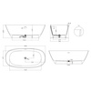 Salini 102529MF SOFIA 185x90 Ванна, донный клапан "Click-Clack" цвет на выбор, сифон, интегрированный слив-перелив, покраска по RAL полностью