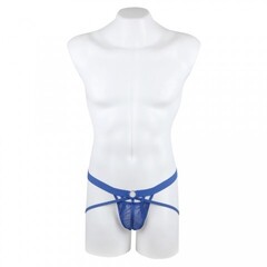 Мужские сексуальные трусики на ремешках синие (S)