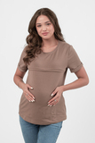 Футболка для беременных и кормящих 18072 какао