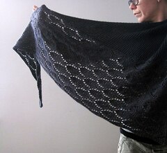 Описание по вязанию шали спицами "Rosy"