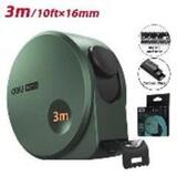 Рулетка "Home Series Green" Deli HT8316L  3м х 16мм, эксклюзивный дизайн, корпус - высококачественный софттач пластик