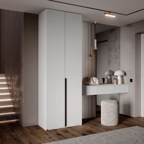 Шкаф Марвэл 2-х ств. (800) с доп.ящиками (Браш Вайт, Белый)