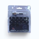 Комплект колесных гаек 17мм L48 сквозные M12x1.25 20шт. + Ключ Черный