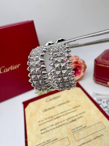 Серьги-конго CARTIER CLASH два ряда шипов с куб.цирконами VGOLD