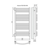 Полотенцесушитель электрический Terminus Классик П20 500x1006, ТЭН HT-1 300W, левый/правый