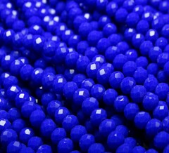 БН007НН34 Хрустальные бусины "рондель", цвет: синий непроз., 3х4 мм, кол-во: 95-100 шт.