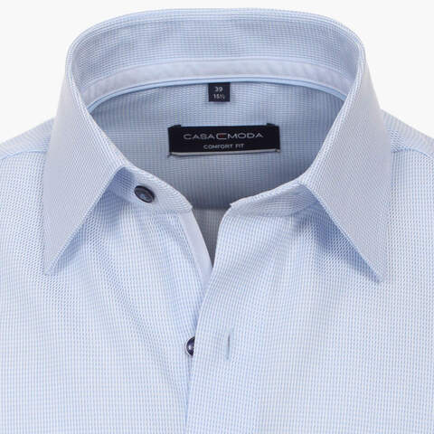 Сорочка мужская Casamoda Comfort Fit 334025200-100 из фактурной ткани голубая