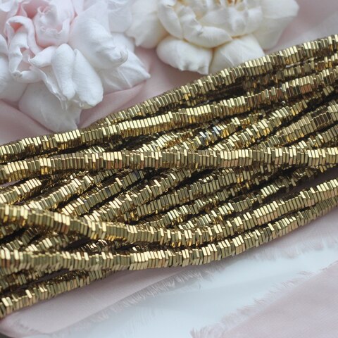 Гематин гематит, шестиугольные бусины, 6 мм, бронза, 5 нитей, ГМ011