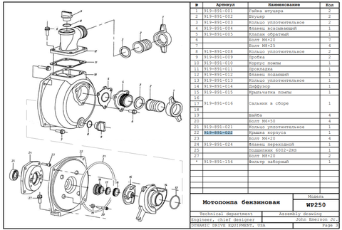 Крышка корпуса помпы DDE WP250/PN25-II