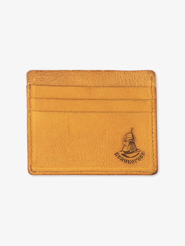 Кардхолдер-кошелёк из натуральной кожи «Крейзи» янтарного цвета