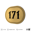 Номерок на дверь квартиры 171, для кабинета, офиса, шильдик 9 х 7 см, золотистый, Айдентика Технолоджи