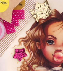 BUBBLE GUM PRINCESS T-shirt with 4 Velcro: Crown, Bow, Lollipop, Heart or Star