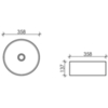 Sancos CN6032 Умывальник чаша накладная круглая Element 358*358*137мм. Для столешниц с отверстием под смеситель