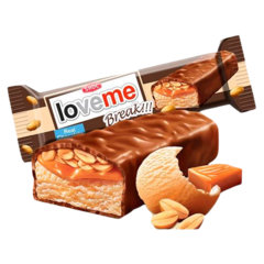 Батончик Loveme с арахисом, карамелью и нугой