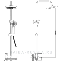 Стойка душевая со смесителем HAIBA HB24590 хром