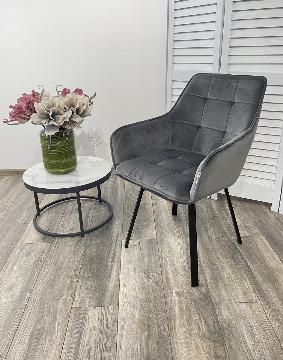 Стул MAVERICK 360 град. поворот. BLUVEL-14 GREY/ черный каркас, М-City