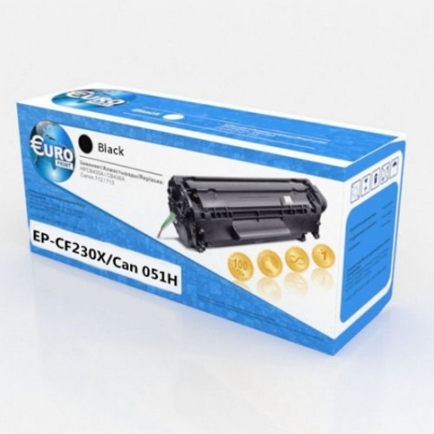Картридж лазерный EuroPrint 230X CF230X/Canon 051H w/o chip черный (black), до 4100 стр., БЕЗ ЧИПА - купить в компании MAKtorg