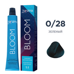 Перманентный краситель для волос Harizma Bloom 0/28, зеленый, 100 мл (h30028)