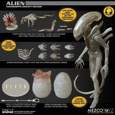 Фигурка Чужой Ксеноморф масштаб 1:12 Эксклюзивное Коллекционное Издание Mezco