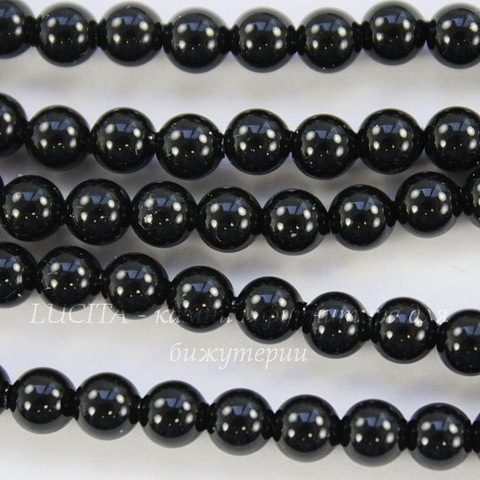 5810 Хрустальный жемчуг Сваровски Crystal Mystic Black круглый 4 мм,  10 штук
