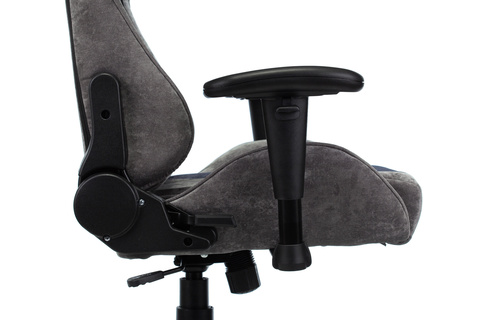 Кресло игровое Zombie VIKING X Fabric серый/темно-синий с подголов. крестовина пластик Бюрократ