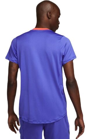 Теннисная футболка мужская Nike Men's Dri-Fit Advantage Crew Top - lapis/bright crimson/white