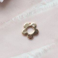 Подвеска Цветок с фианитом 15 мм, позолота, П919