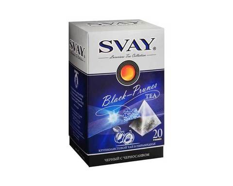 Чай черный с кусочками чернослива в пирамидках Svay Black Prunes