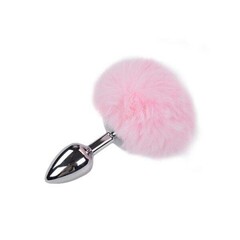 Анальный плаг Alive Fluffy розовый, L 9х4,1 см