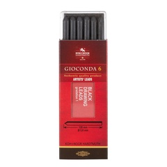 Стержни для цанговых карандашей матовые KOH-I-NOOR GIOCONDA SILKY BLACK 4345/1, 5,6мм /120мм, 6шт
