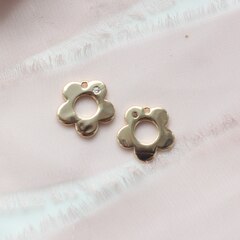 Подвеска Цветок с фианитом 15 мм, позолота, П919