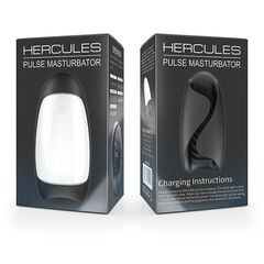 Черно-белый сквозной вибромастурбатор Hercules - 