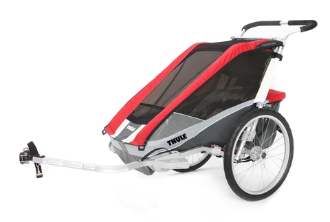 Картинка коляска Thule Chariot Cougar 2 красная  - 1