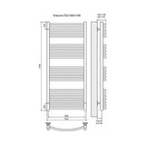 Полотенцесушитель электрический Terminus Классик П22 500x1196, ТЭН HT-1 300W, левый/правый
