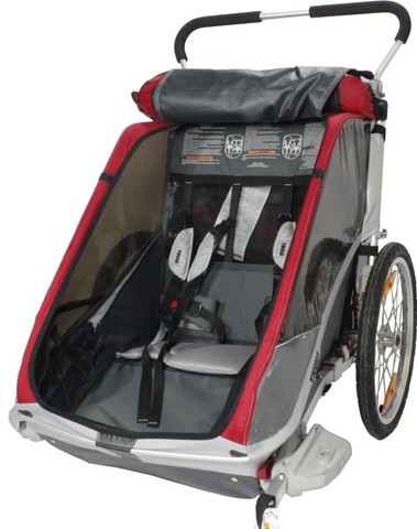 Картинка коляска Thule Chariot Cougar 2 красная  - 3