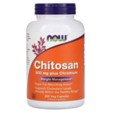 Хитозан с хромом, NOW Foods Chitosan 500 мг, 240 вегетарианских капсул 1