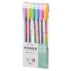 
          Набор детских гелевых ручек, меняющих цвет чернил, 6 штук, MC-Basir, Ручки с разноцветными чернилами в одном стержне