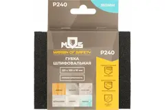 38386м Губка шлифовальная алюминий-оксидная, 125х100х10 мм, Р240