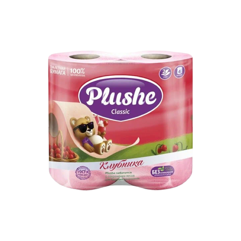 Туалетная бумага Плюше Классик 2сл 4шт Клубника, шт