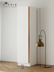 Шкаф распашной Miraj с дубовыми ручками, белый