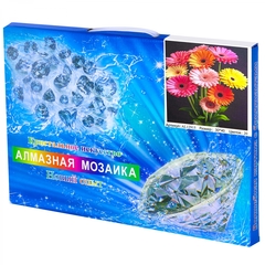 
          Алмазная мозаика Alingar, на подрамнике, с полным заполнением, (глянц) дизайн рамка, 30х40 см, 20 цветов, "Герберы"