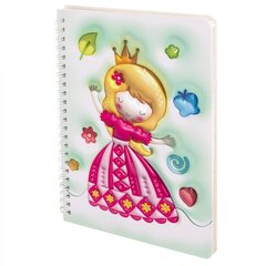 
          Блокнот 14,5 см * 20,5 см , гребень, Alingar, ламинация, конгрев, эффект 3D, 60 л., клетка, "Принцесса", зеленый