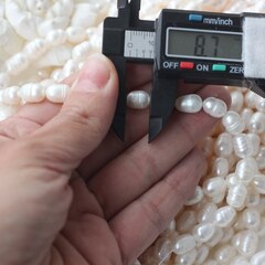 Жемчуг натуральный речной, рис, 8,5-11,3 мм, 1 нить, Ж026