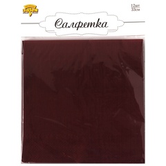Салфетки однотонные, Бордовый, 33 см, 12 шт.