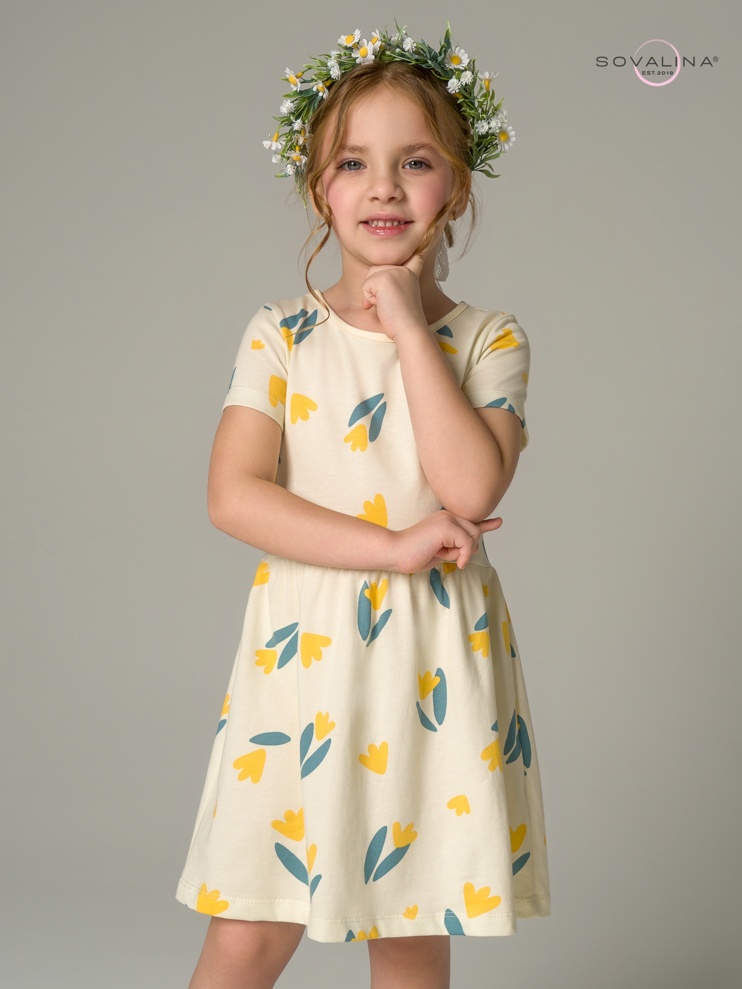 Платье Лето желтые тюльпаны